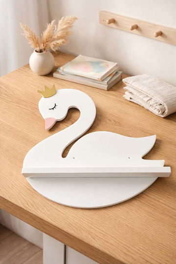 Kids Wall Mount Shelf White 58x14x57cm