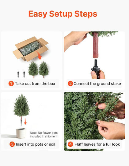Vevor Set Aus 2 Künstliche Kiefern Sträucher Topiary 91,4 cm