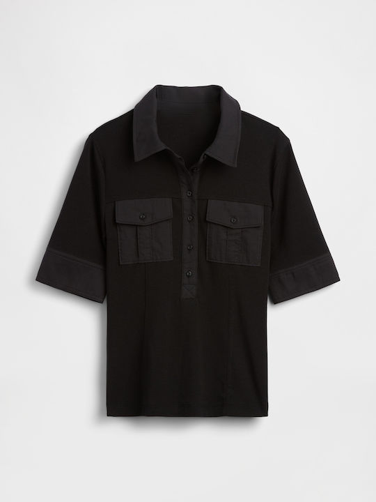 Women's Crop Cotton Black Top