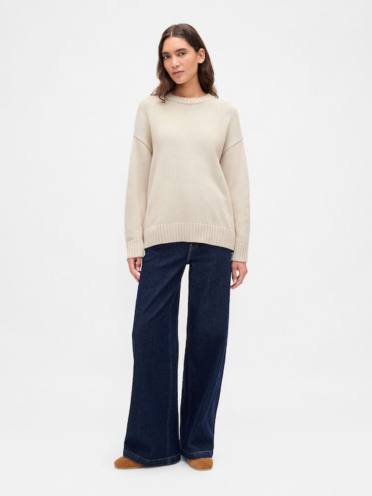 Women's Cotton Striped Sweater Chino Beige