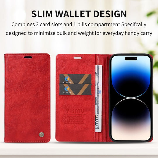 Yikatu Yk-006 Book Case Red Oppo Reno16 5G Reno16 Pro 5G