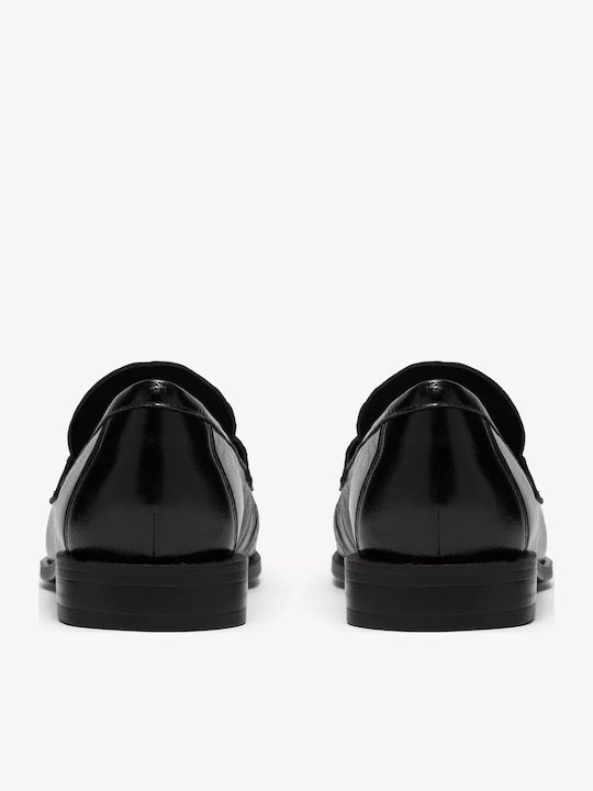 Walk Patent Leather Women's Loafers in Black Colour