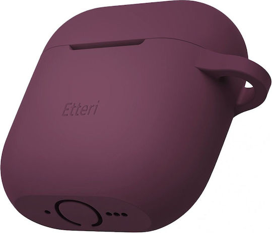 Etteri Силиконов калъф за AirPods 4 тъмна череша