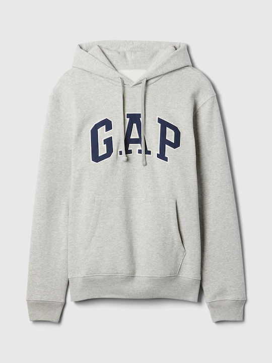 Φούτερ με Κουκούλα Light Heather Grey