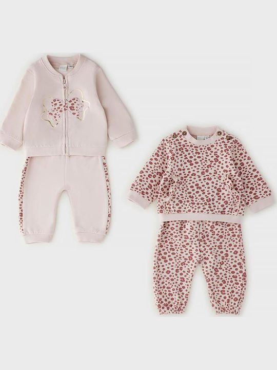 Kids Tracksuit Set With Jacket With Top Pink 2 Pieces