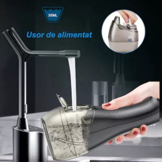 Irigator Bucal Portabil Profesional 300 ml Reîncărcabil și Impermeabil Negru