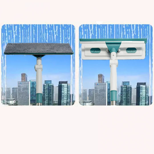 Racletă Rotativă Pentru Geamuri 180° Lamă Din Silicon 2 Lavete Din Microfibră Mâner Telescopic 1-1.7 M Next Trend