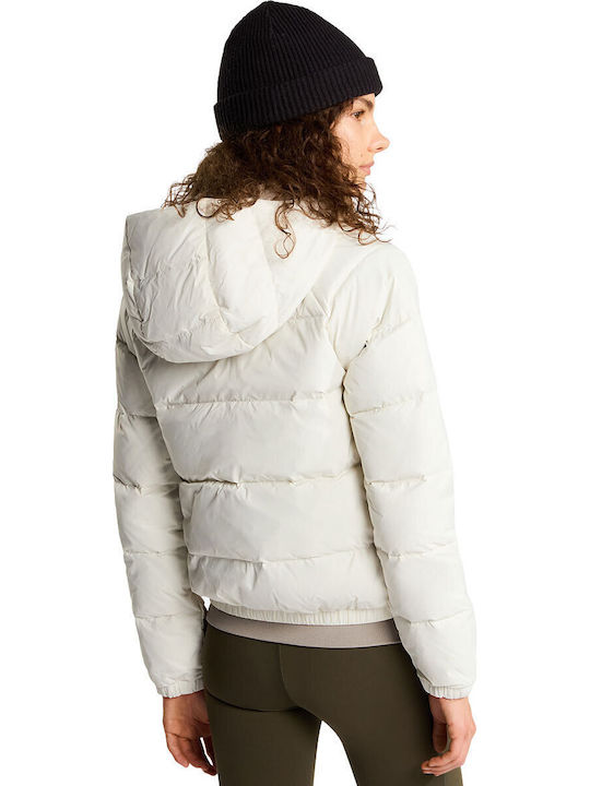 Hydrenalite Късо Дамско Puffer Якето За Зимата Бяло