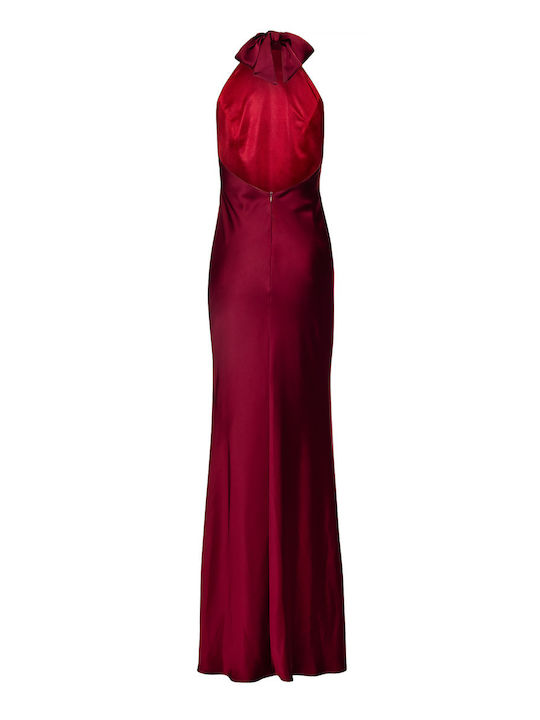 Rochii Maxi De Seara Jupon Satin Cherry Red