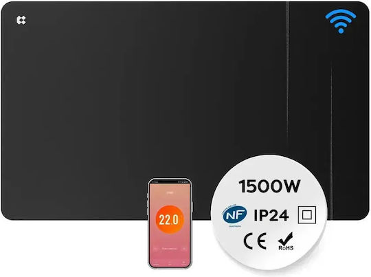 Ciarra Panou Radiante cu Infraroșu de Perete Ceramică 1500W Negru 75x45cm