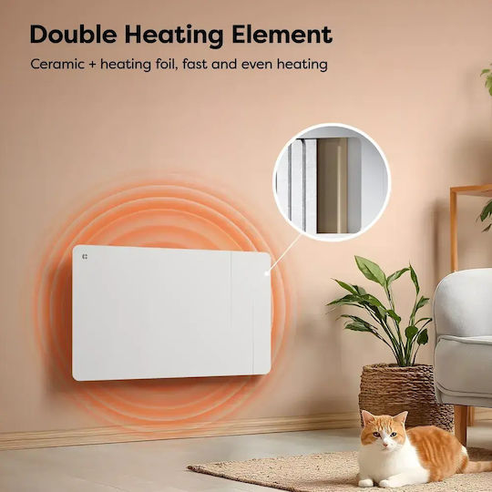 Ciarra Panou De Încălzire Cu Infraroșu De Perete Ceramic 1500W Alb 75x45cm