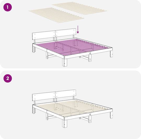 Ergonomic Bed Frame for Single Mattress 90x6cm