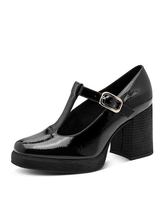 Pumps aus Schwarz Lackleder