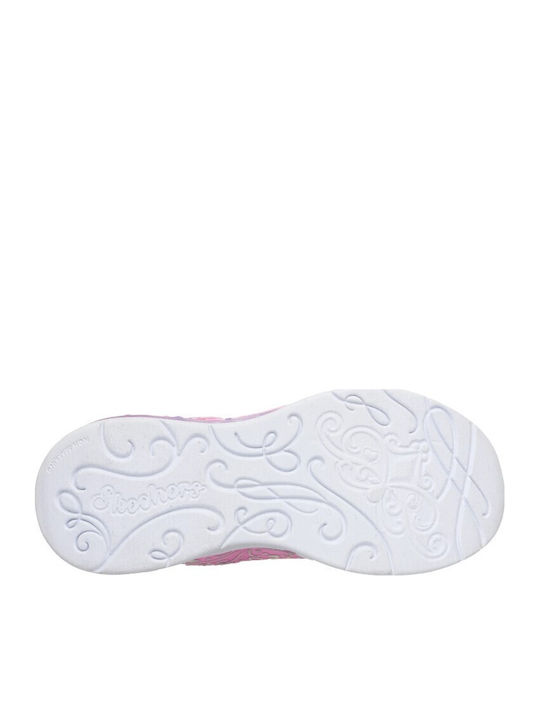 Kids Sneakers with Hook & Loop Closure & Lights Pink