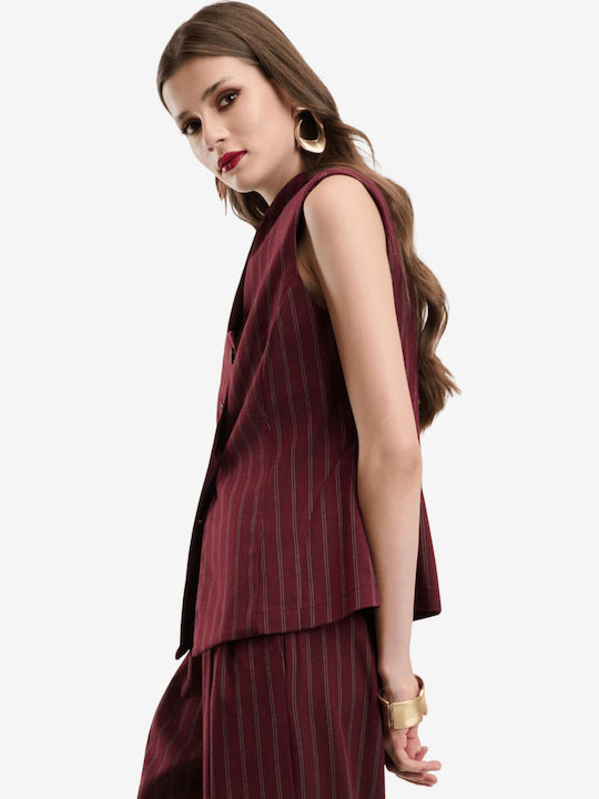 Women's Burgundy Suit in Slim Fit