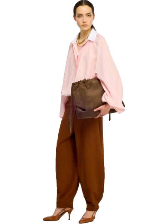 Women's Fabric Trousers Brown