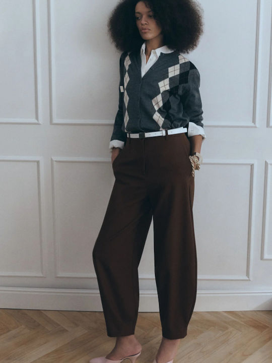 Women's Fabric Trousers Brown
