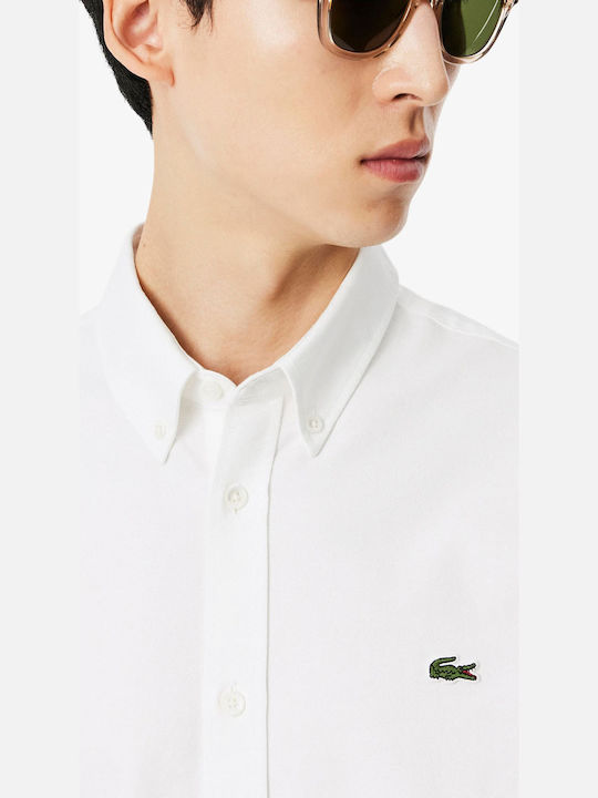 Long Sleeve Cotton Shirt in Regular Fit White