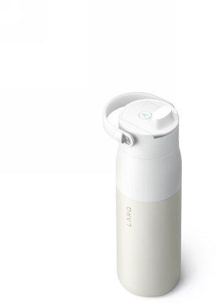 PureVis 2 Thermos Bottle Stainless Steel BPA Free 680ml Granite White with Mouthpiece Loop Straw and Handle