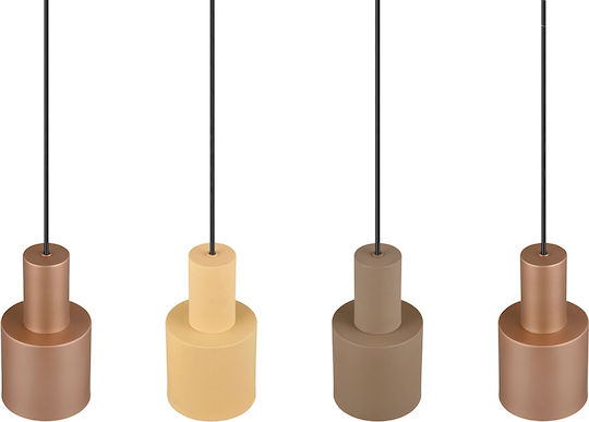 Trio Lighting Hängelampe Schwarz Schiene für 4 Lampen E27 87x12x150cm.
