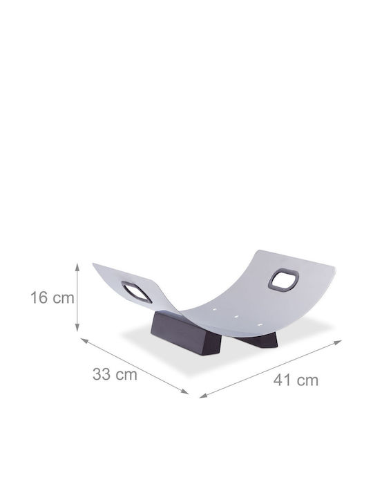 Relaxdays Coș De Depozitare Lemne Inox 16x33x41cm Gri