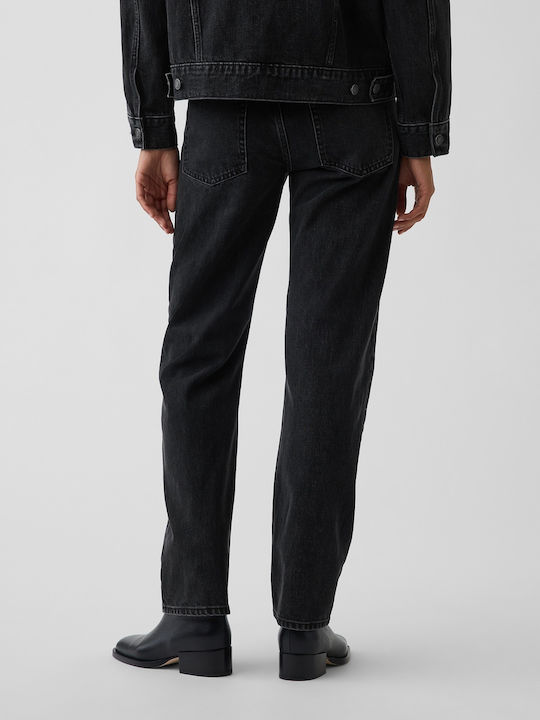 Damen Jeans Hose Mittlerer Anstieg in Schlank Passform Schwarz