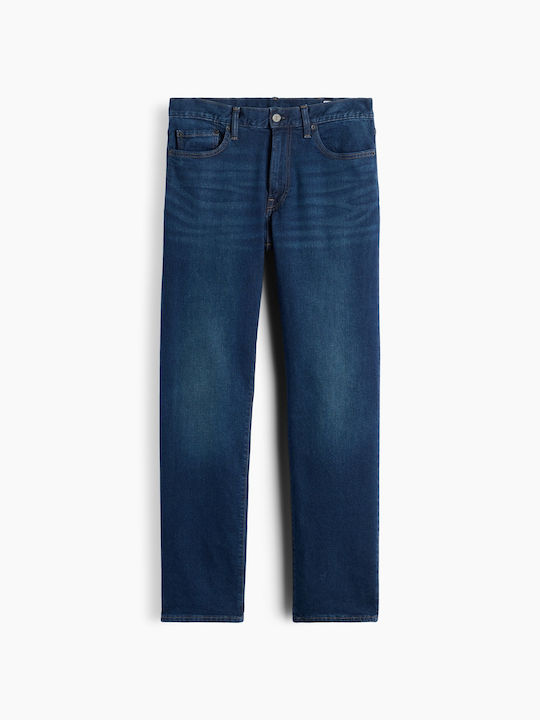 Men's Jeans Pants Slim Straight Fit Worn Dark