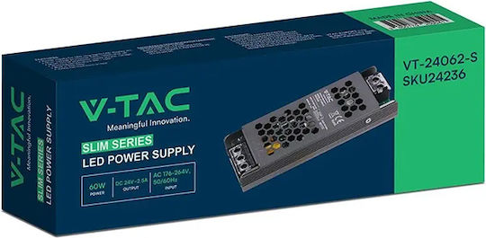 V-TAC LED Захранване IP20 Мощност 60W С Изходно Напрежение 24V