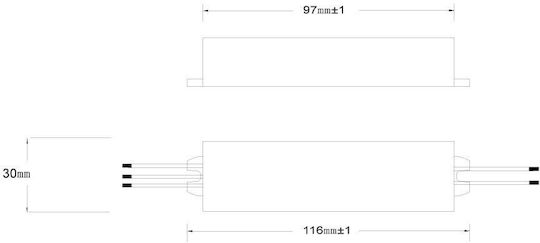 Baris Light LED Захранване Ip67 10W 24V 100-264VAC 116x30x20mm W6011001-110