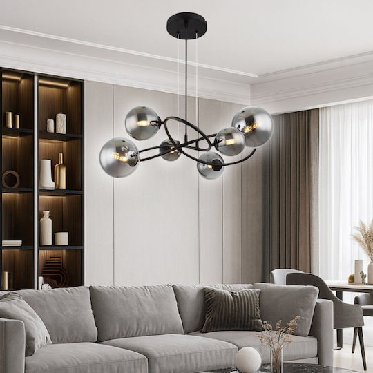 Vivalux Galileo Adjustable Pendant Light Black for 6 Bulbs G9 62.2x58.8x120.6cm