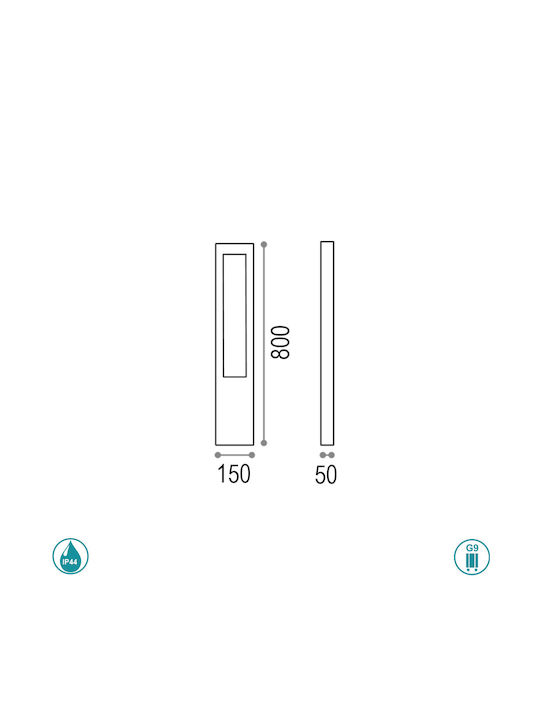 Ideal Lux Vega Lampă Post Mic Pentru Exterior 15W IP44 Pentru Bază De Bec G9 Alb