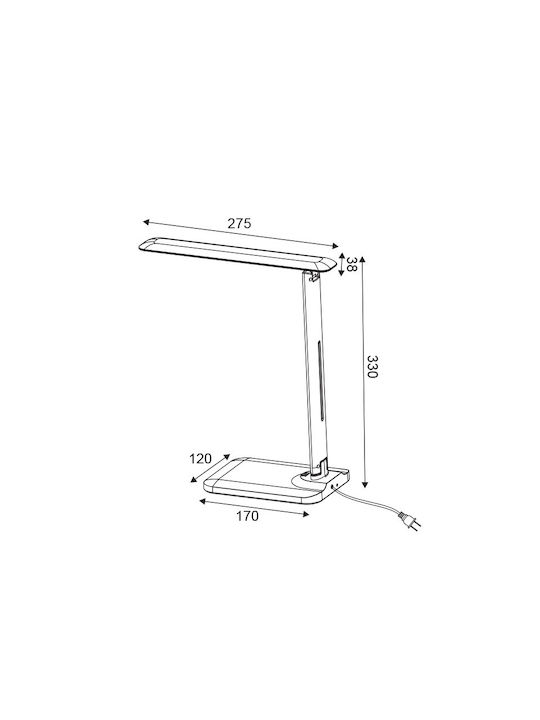 Aca Futur2 LED Schreibtischlampe faltbar in Weiß Farbe
