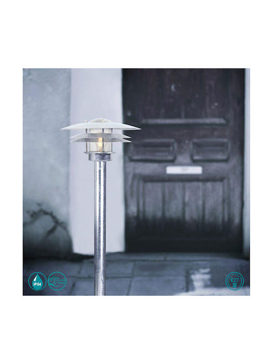 Nordlux Amalienborg Φωτιστικό Κολωνάκι Εξωτερικού Χώρου 15W IP54 για Ντουί E27 Ασημί
