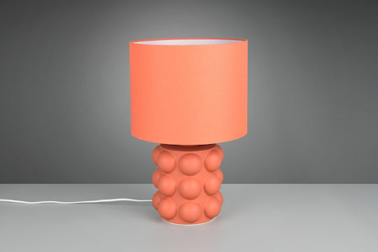 Trio Lighting Настолна лампа за Цокъл E27 с Оранжев Абажур и Основа