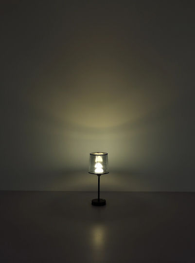 Globo Lighting Metallisches Tischlampen LED mit Schwarzem Hut und Basis