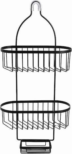 Wall Mounted Bathroom Shelf Metallic 59x28x59cm Black