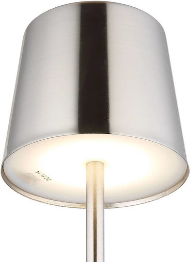 Globo Lighting Μεταλλικό Πορτατίφ LED με Ασημί Καπέλο και Βάση