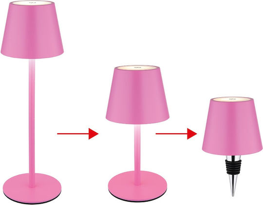 Globo Lighting Μεταλλικό Πορτατίφ LED με Ροζ Καπέλο και Βάση