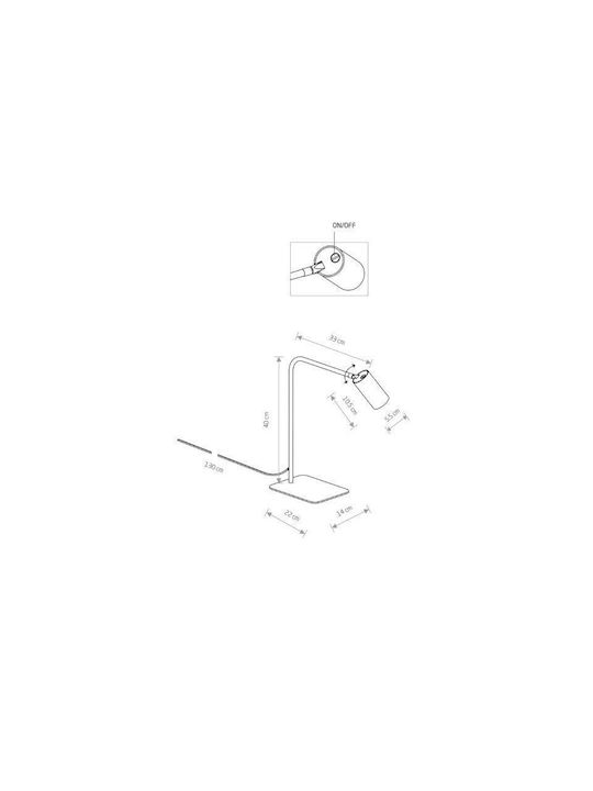 Nowodvorski Biurkowa Office Lamp for Socket GU10 in Black Color