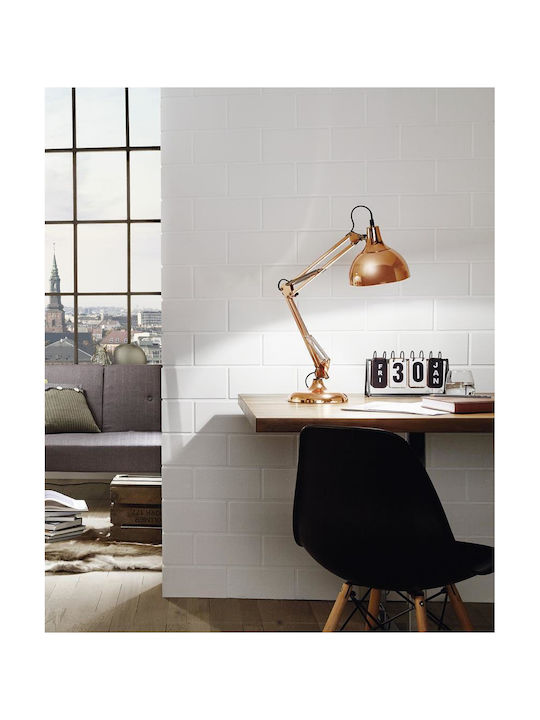 Eglo Borgillio Office Lamp with Foldable Arm for Socket E27 in Copper Color