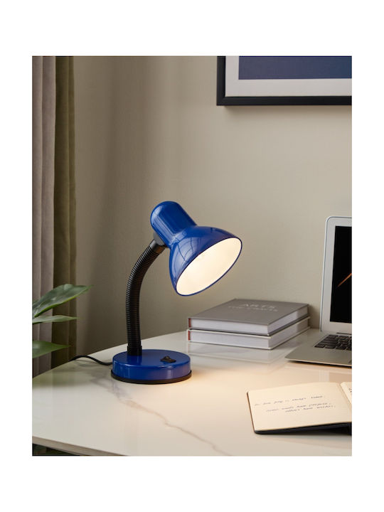 Eglo Basic Office Lamp with Flexible Arm for Socket E27 in Blue Color