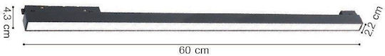 Inlight LED Kommerzielle Lineare Beleuchtung Decke 20W Dimmbar Warm- bis Kaltweiß IP20 M61.5xB2.4xH2.4cm TUS06205-Schwarz