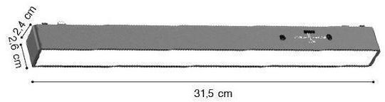 Inlight LED Kommerzielle lineare Beleuchtung Decke 10W Warmes Weiß M31.5xB2.4xH2.6cm TMU0050-Schwarz