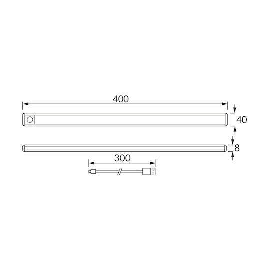 Ideus Commercial Linear LED Ceiling Light 2.3W Natural White 40cm