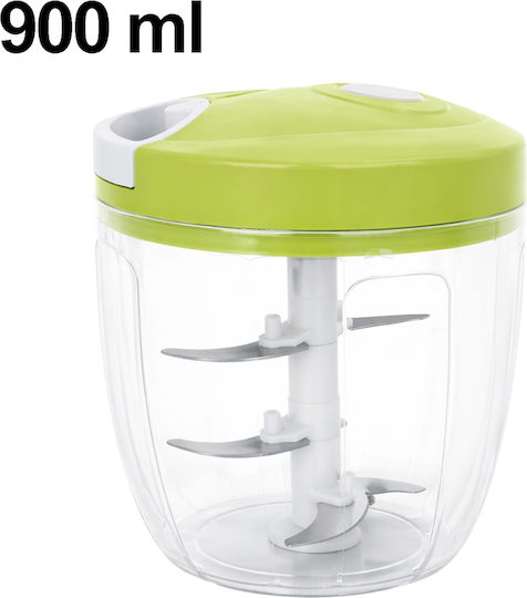 Cheffinger Multifunction Manual Chopper Stainless Steel Blades 900 Ml Bowl Green
