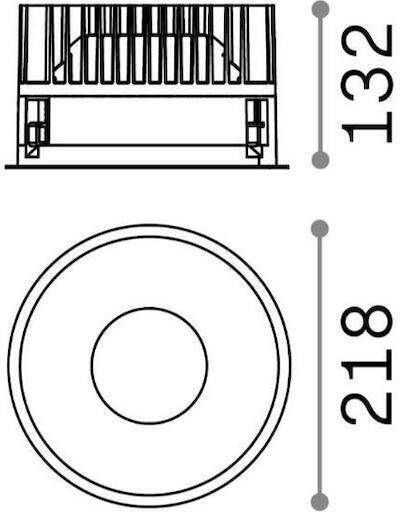 Ideal Lux Rund Vertieft LED Panel 42W mit Warmes Weiß Licht 3000K