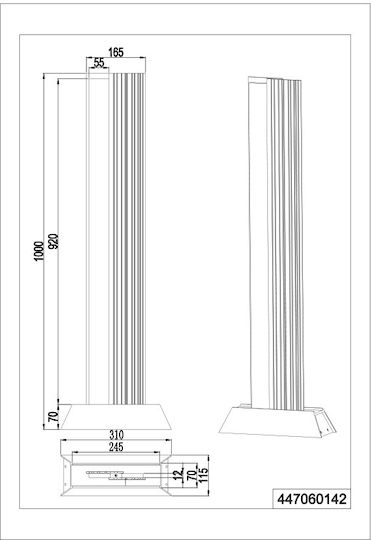 Trio Lighting Solar Light Floor Column 16W 1800lm with Warm White Light 3000K IP65 31cmx16.5cmx100cmcm