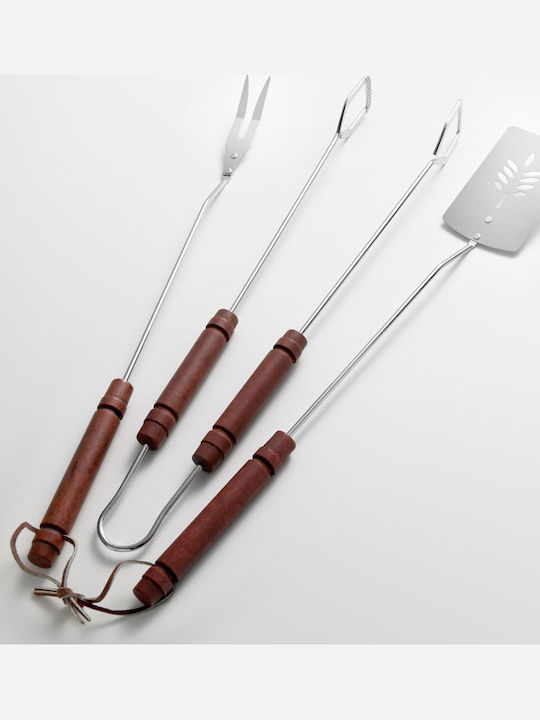 Landmann Set of 3 BBQ Tools with Carving Fork, Spatula, and Tongs 24841