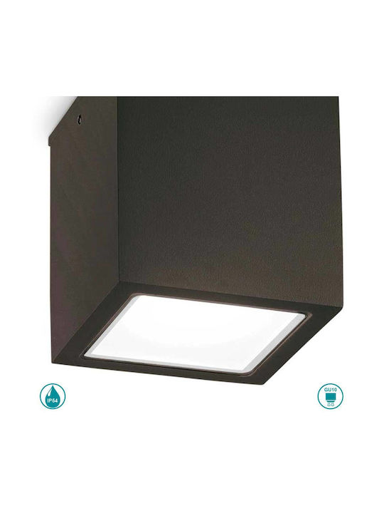 Ideal Lux Плафониера за Външен Таван GU10 в Черен Цвят 251530