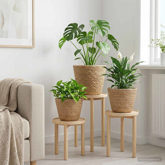vidaXL Set of 3 Brown Flower Pots vidaXL Set of 3 Brown Flower Pots